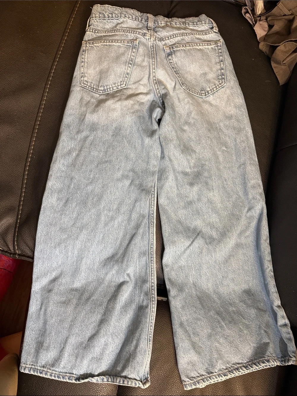 GAP Light Blue Wide-Leg Jeans with Heart Patch Accents